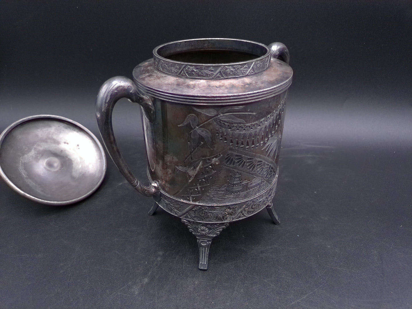 Sugar Bowl Silver Plate Piece  Aurora S.P. MFG. Co. Triple plate. 910