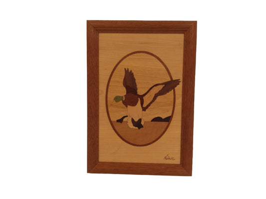 Art wood Hudson River Inlay  Duck on a Lake