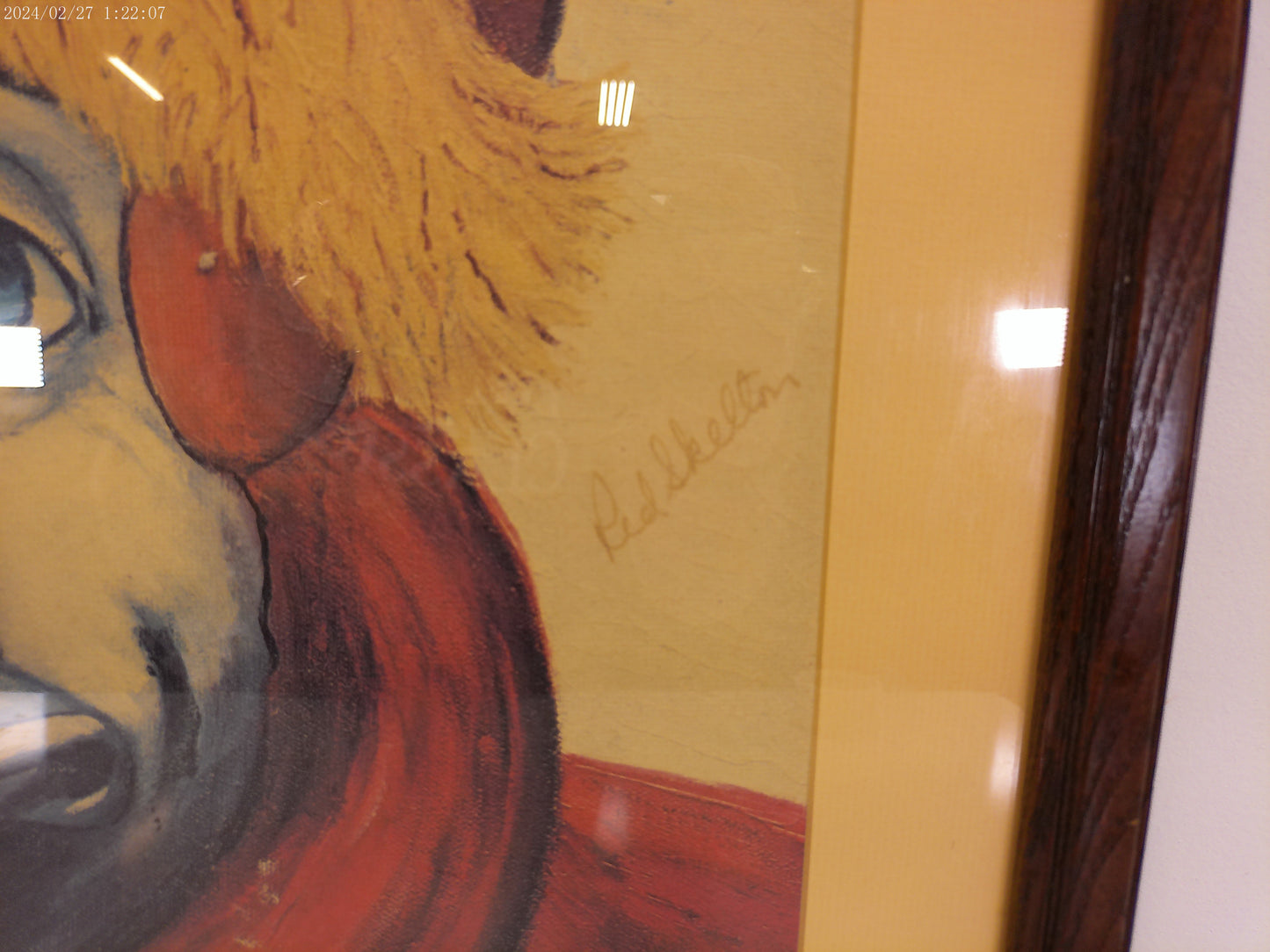 Art Painting by Red Skeleton signed Holly Clown Lithograph