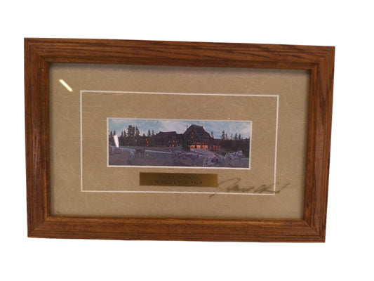 Art Early Morning Missed Encounter painting Pack of Wolfs signed print National Park