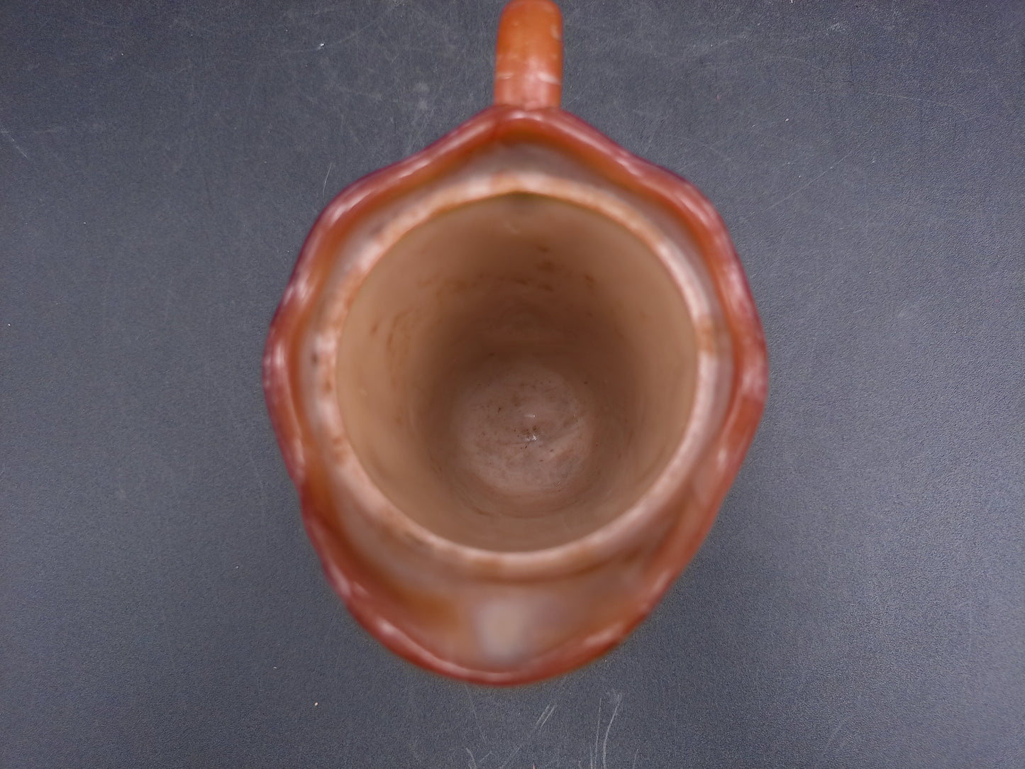 Greentown Glass Co. Indiana Chocolate Glass Pitcher Raised Cactus Design. 1900