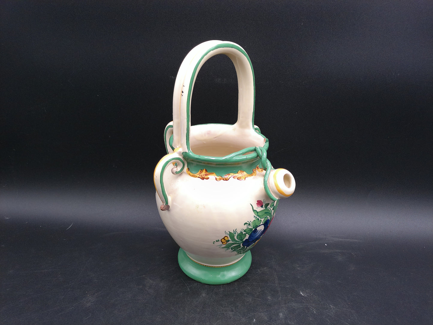 Floral Ceramic Pitcher Made in Italy Beautiful Design