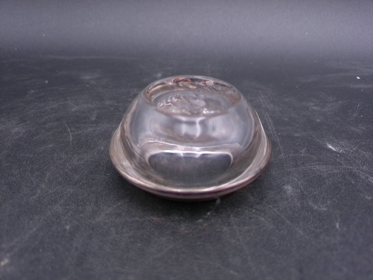 Crystal Glass Salt Cellar With Sterling Silver Rim Antique