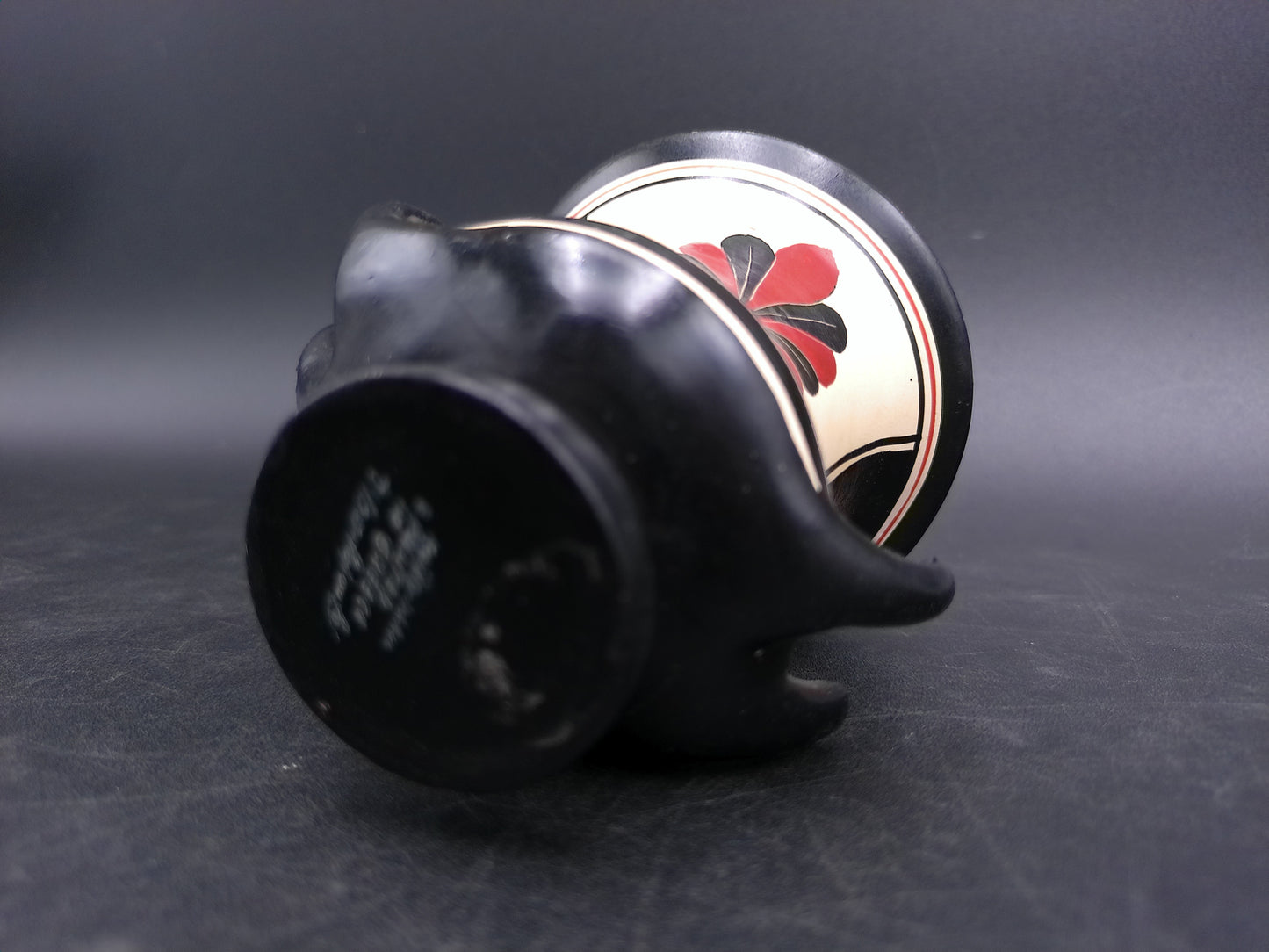 Greek Vase Small Hand Made with Lady on Dragon on it Vintage