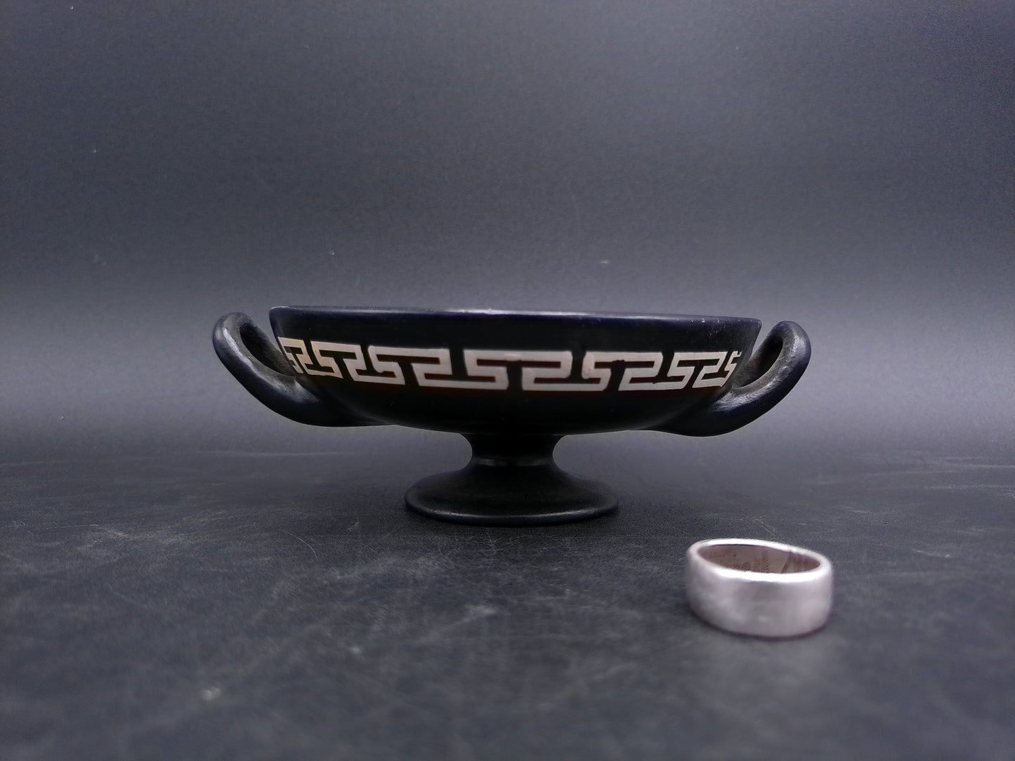 Pedestal Dish Plate Hand Made & Painted In Greece Reproduction