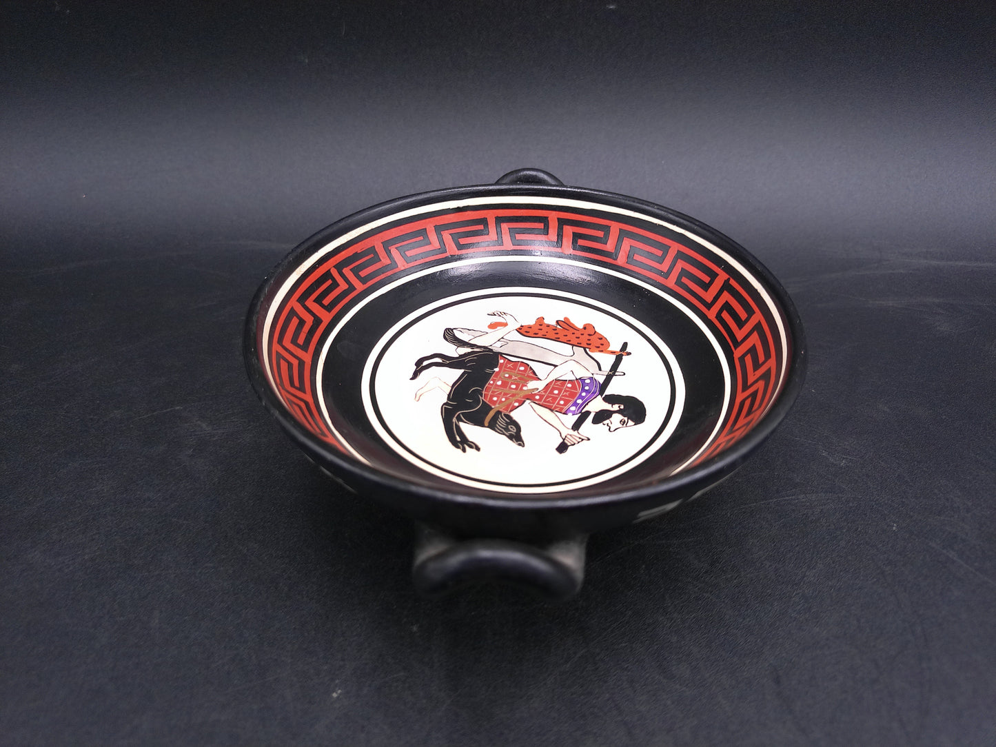 Pedestal Dish Plate Hand Made & Painted In Greece Reproduction