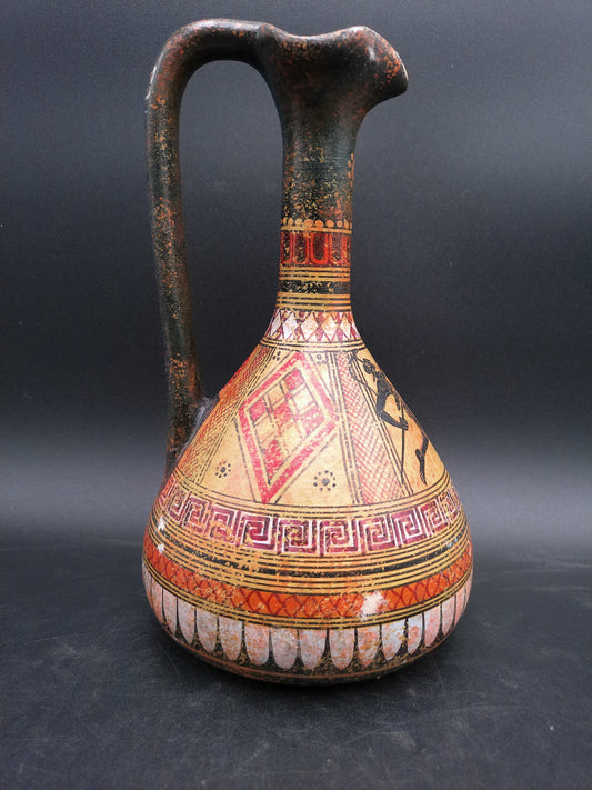 Greek Hand Made & Painted In Greece  Copy of 800 BC Pitcher Geometric Design