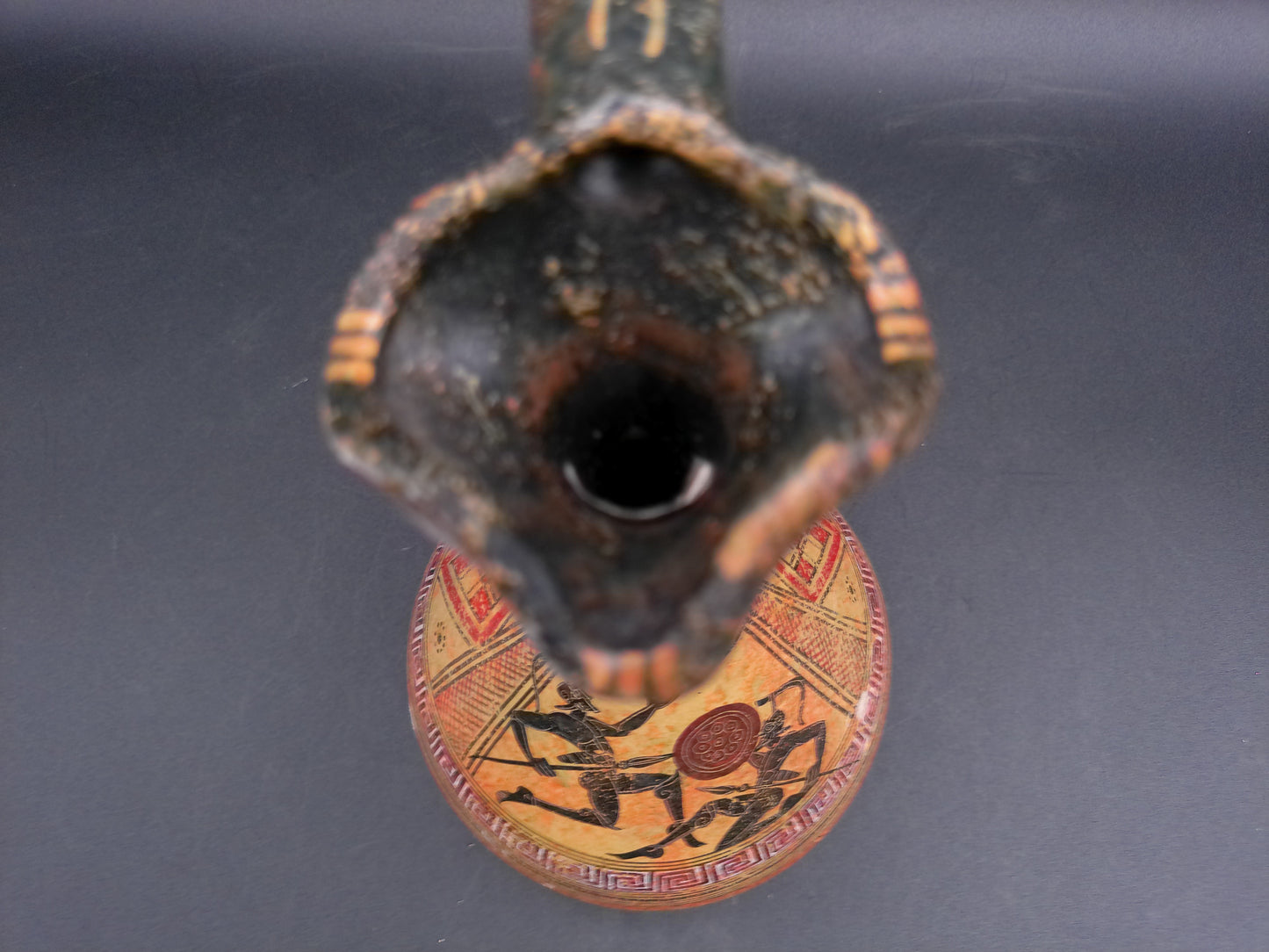 Greek Hand Made & Painted In Greece  Copy of 800 BC Pitcher Geometric Design