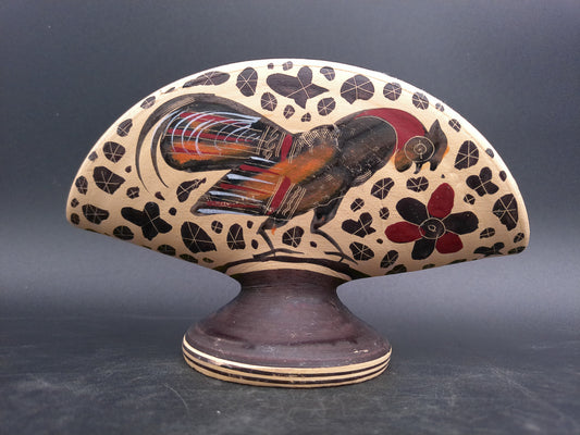 Greek Hand Made & Painted In Greece Napkin Holder Rooster Artwork