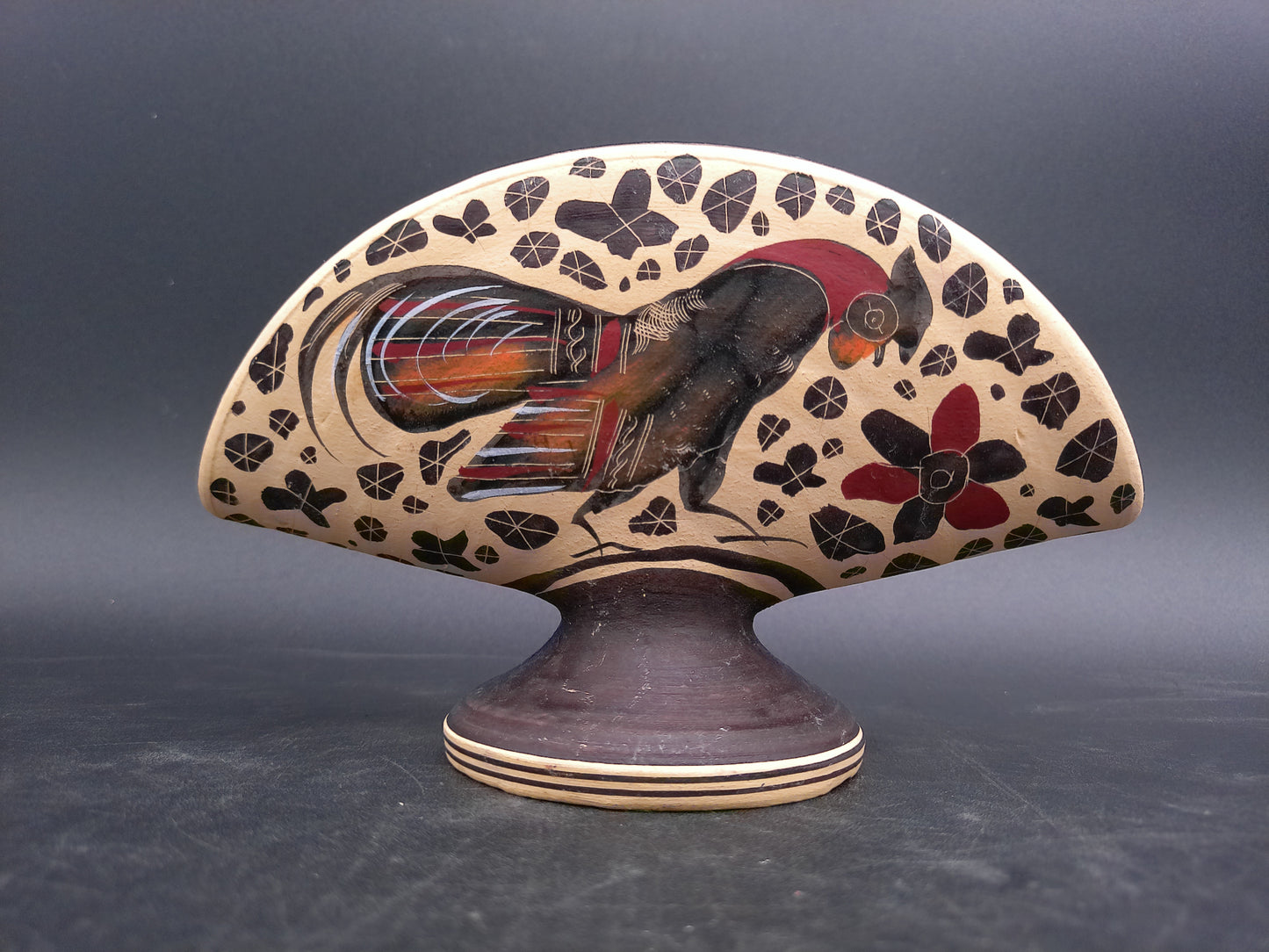 Greek Hand Made & Painted In Greece Napkin Holder Rooster Artwork
