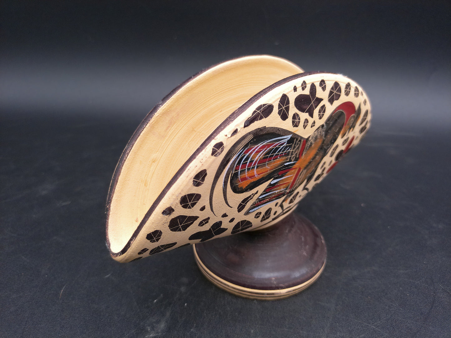 Greek Hand Made & Painted In Greece Napkin Holder Rooster Artwork