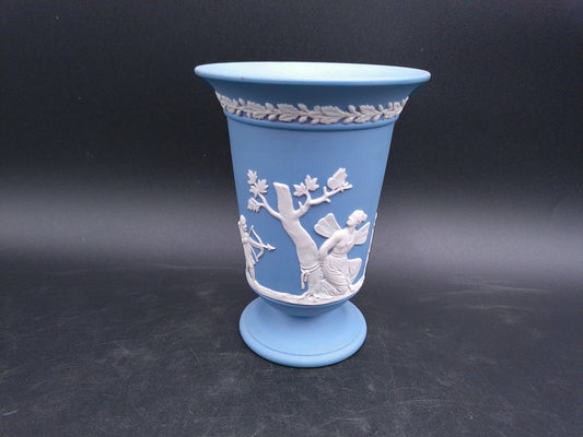 Wedgwood Vase Made in England Blue jasperware Medium Sized Vase Vintage