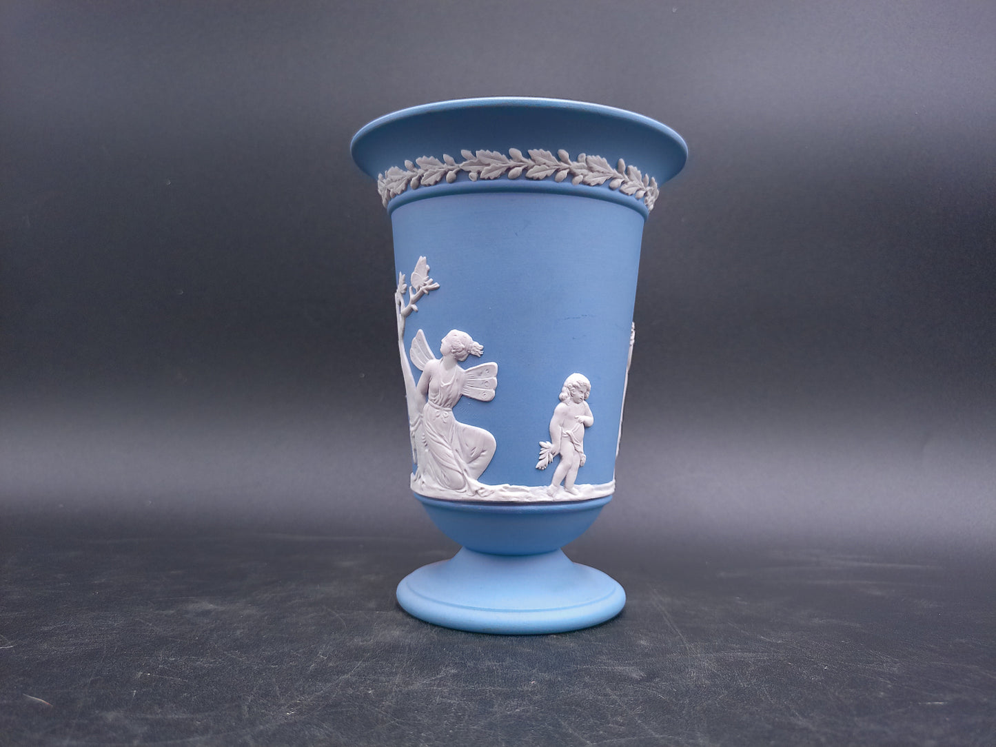 Wedgwood Vase Made in England Blue jasperware Medium Sized Vase Vintage