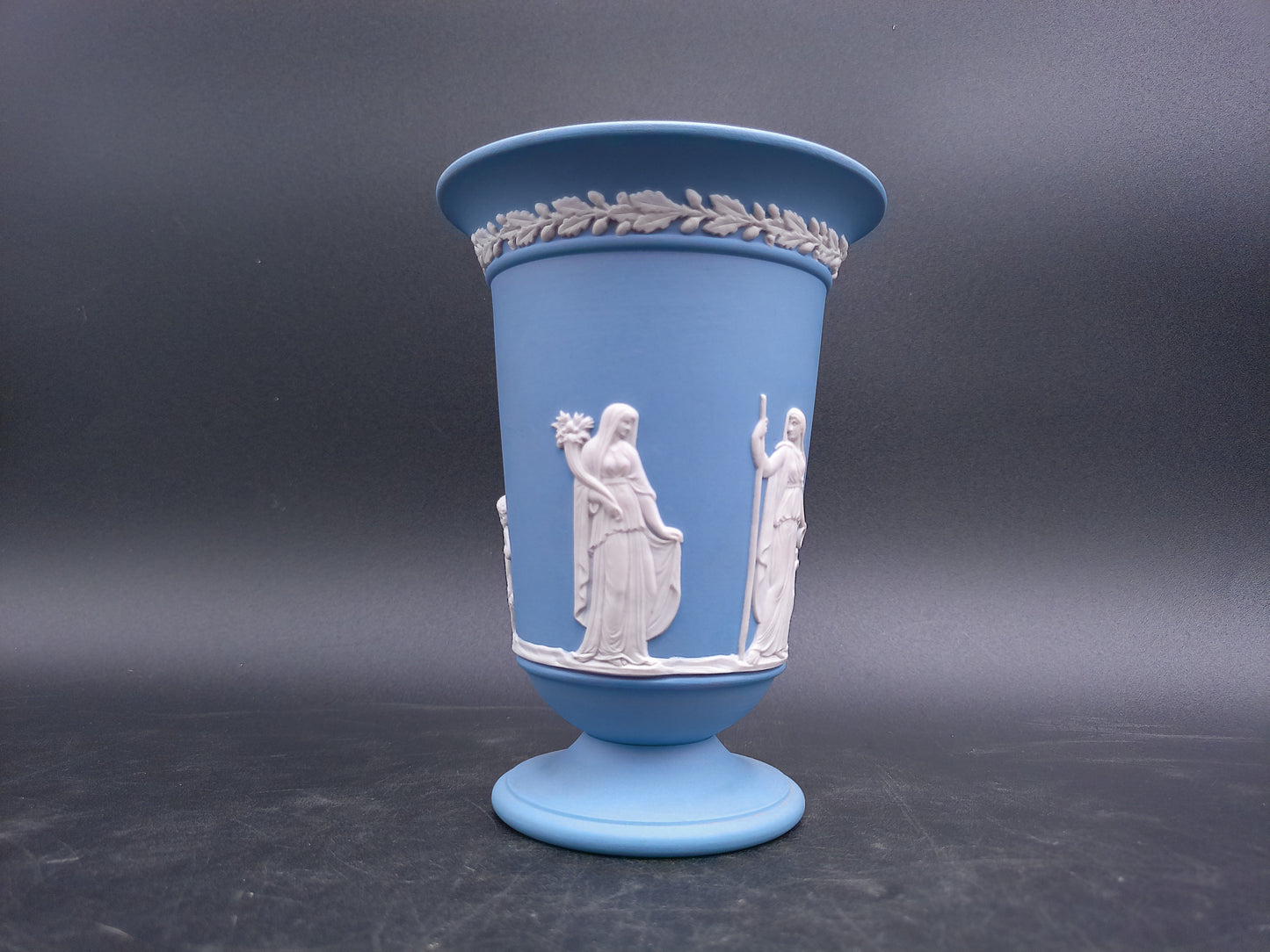 Wedgwood Vase Made in England Blue jasperware Medium Sized Vase Vintage
