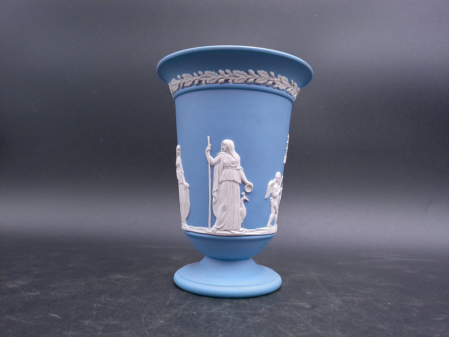 Wedgwood Vase Made in England Blue jasperware Medium Sized Vase Vintage
