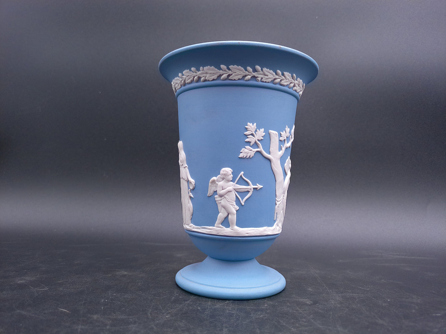 Wedgwood Vase Made in England Blue jasperware Medium Sized Vase Vintage