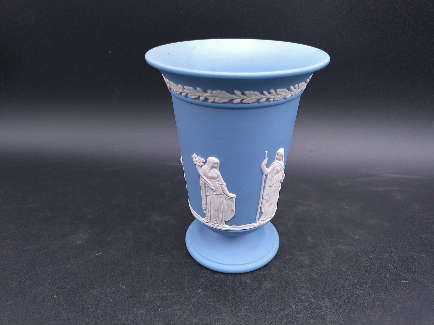 Wedgwood Vase Made in England Blue jasperware Medium Sized Vase Vintage