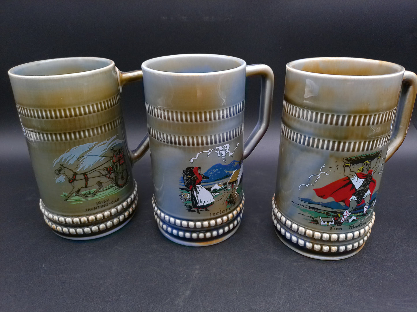 Irish Porcelain Beer Mug Featuring Finn MacCoul Set of 3 Made in Ireland