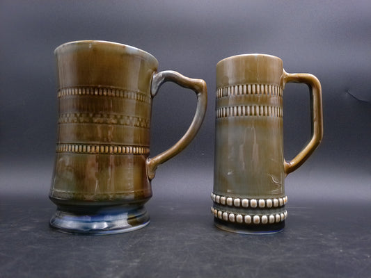 Irish Porcelain Blue Green Shamrock Beer Mug  Set of 2 Made in Ireland