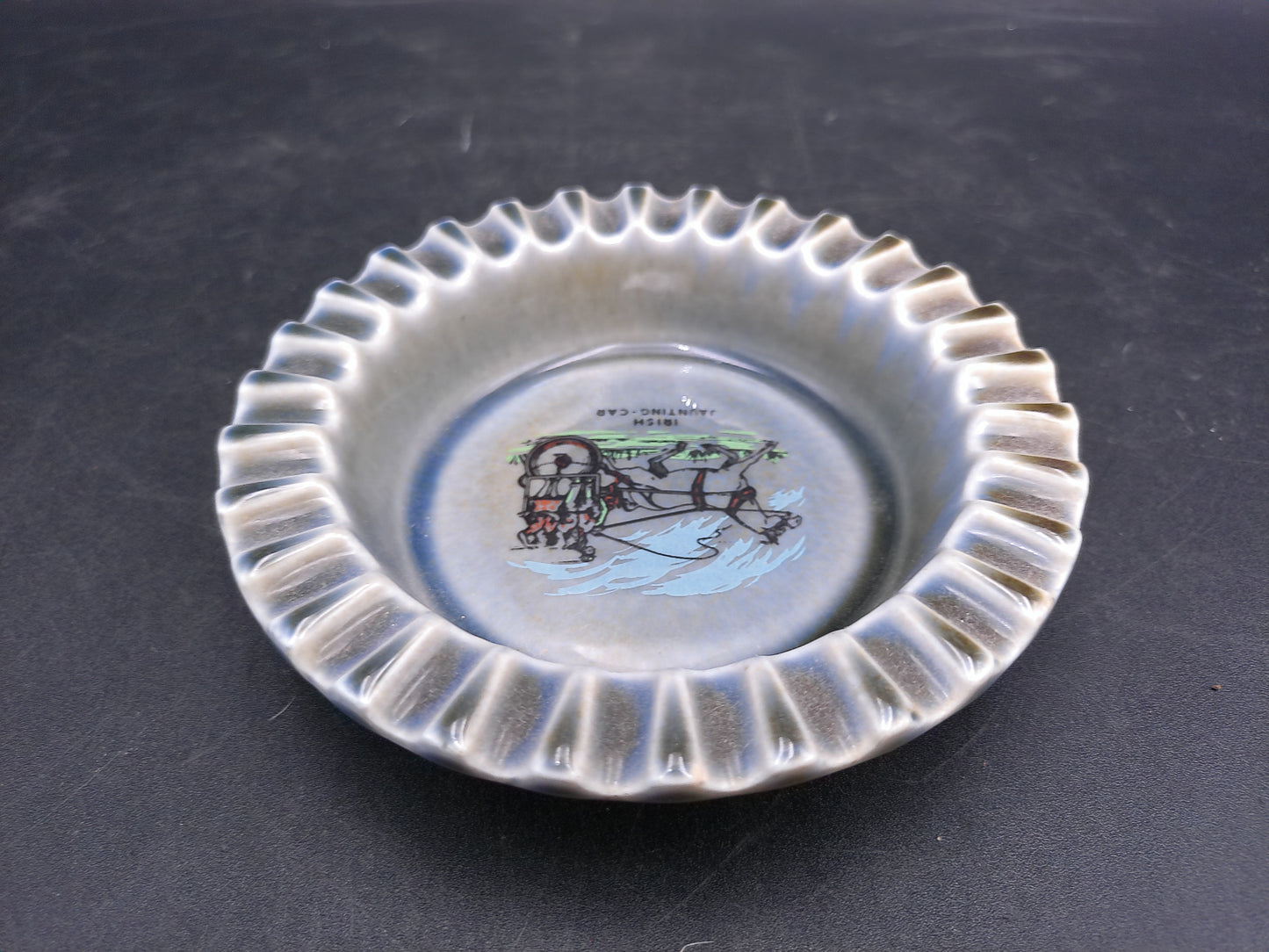 Wade Armagh Co  Irish Porcelain Set of 2 Ashtray Farm Scene Made in Ireland