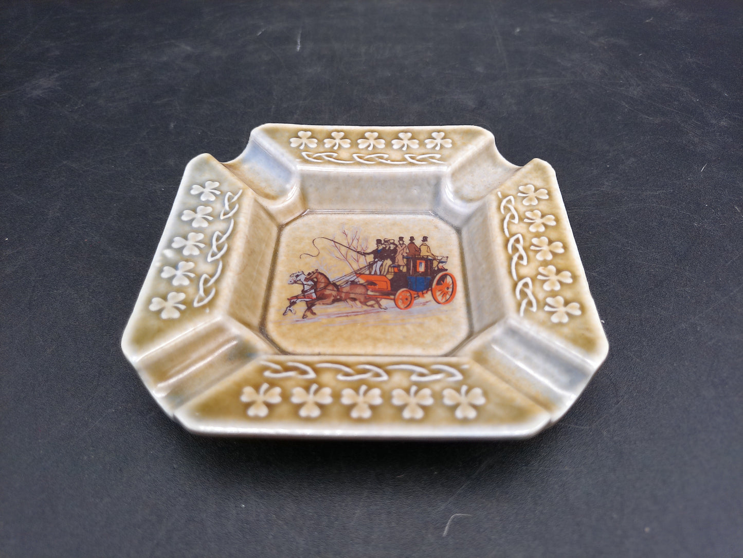 Wade Armagh Co  Irish Porcelain Square Ashtray Made in Ireland
