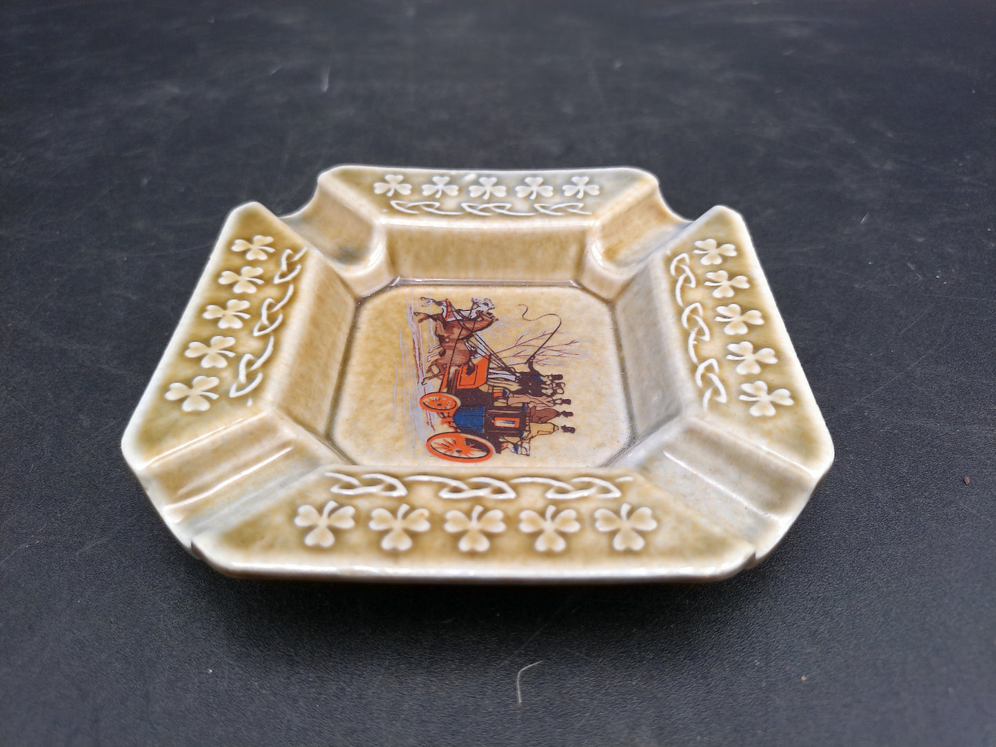 Wade Armagh Co  Irish Porcelain Square Ashtray Made in Ireland