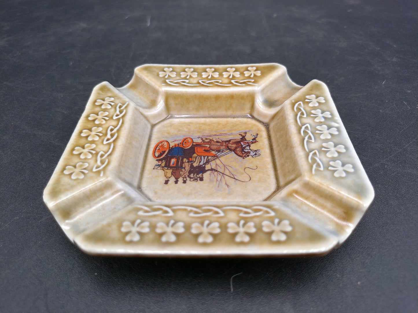 Wade Armagh Co  Irish Porcelain Square Ashtray Made in Ireland