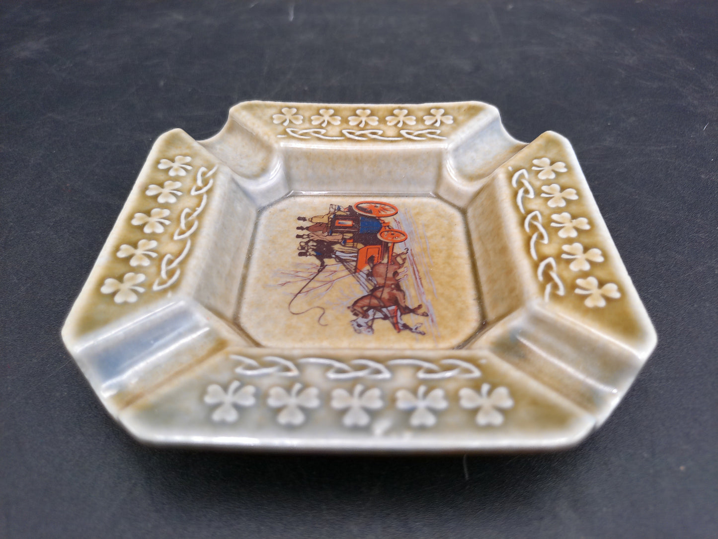 Wade Armagh Co  Irish Porcelain Square Ashtray Made in Ireland