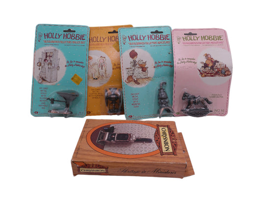 Holly Hobbie Old Fashioned Collectors Miniatures - Vintage 1970's Lot of 5