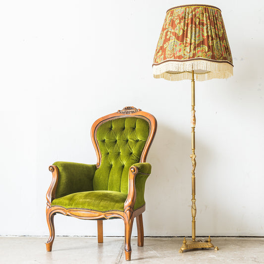 Vintage Green Chair and Lamp